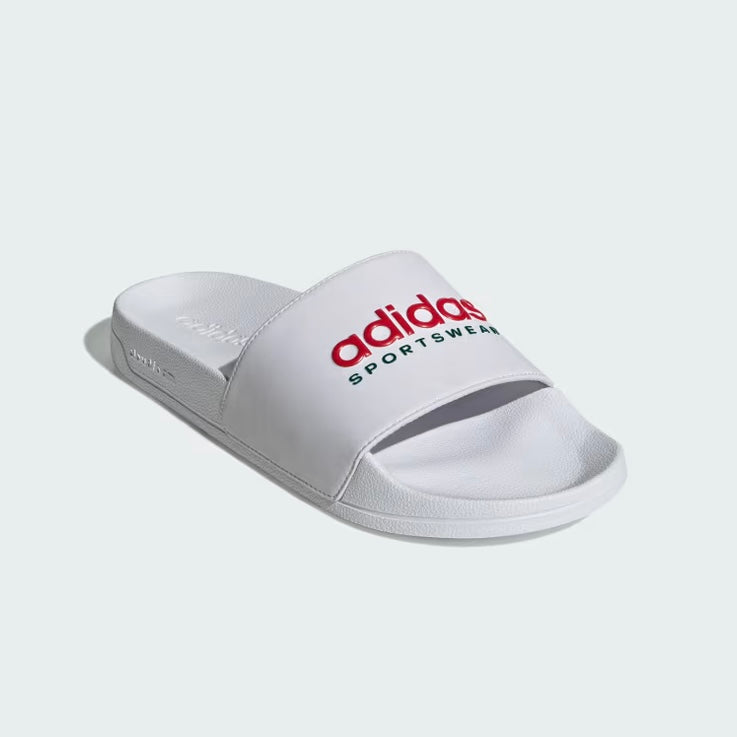 ADILETTE SHOWER “Cloud white Scarlet”