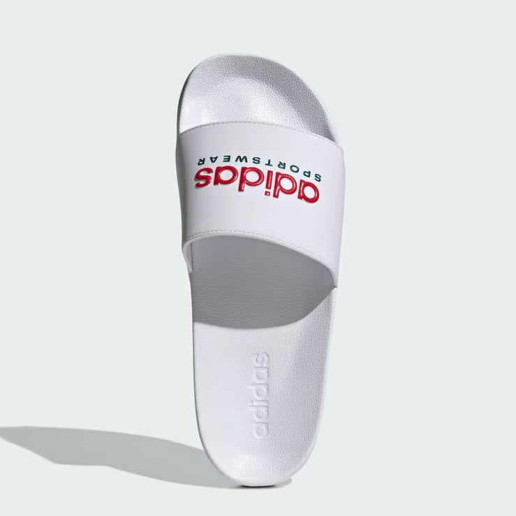 ADILETTE SHOWER “Cloud white Scarlet”