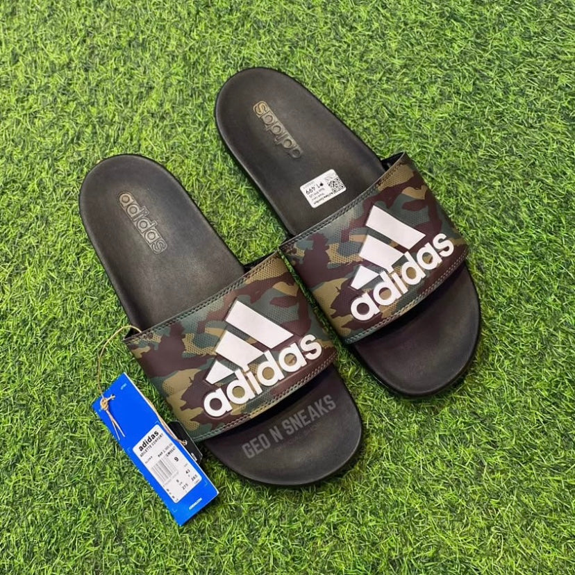 ADILETTE COMFORT SLIDES “Black Camo”