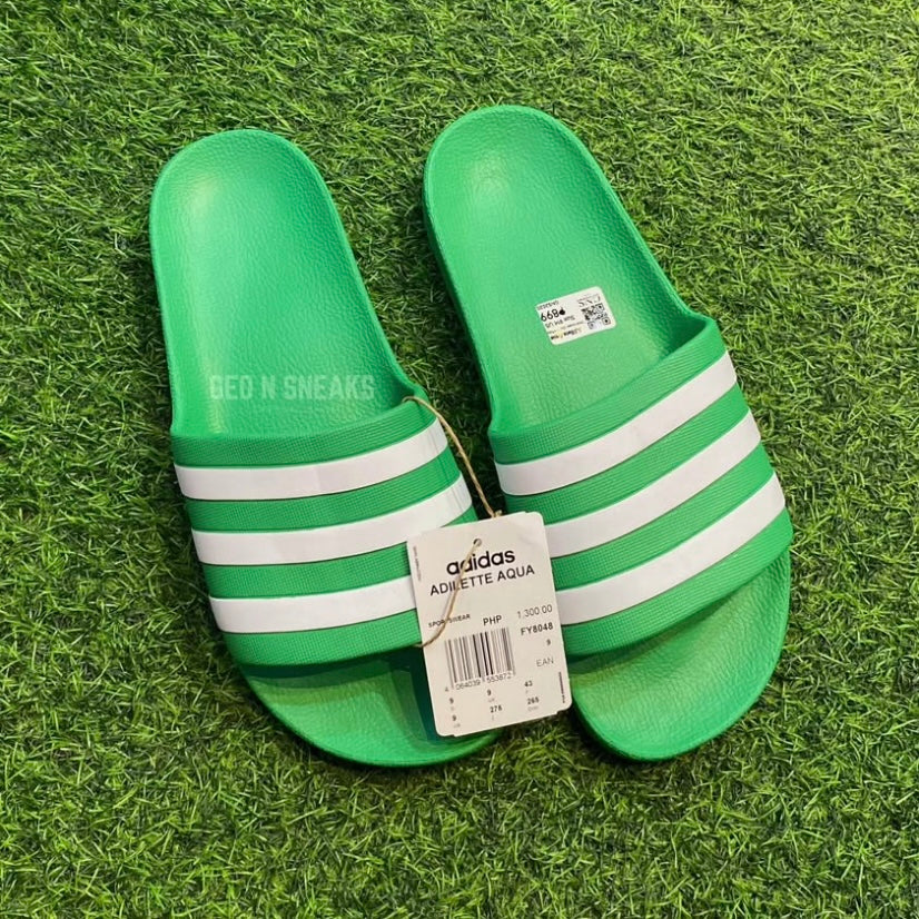 ADILETTE AQUA SLIDES “Vivid Green Cloud”